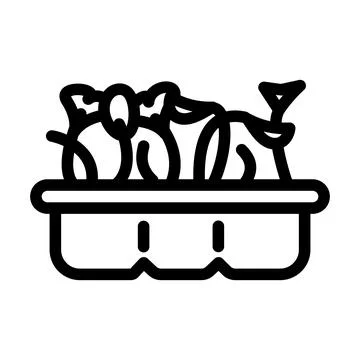 Broccoli seedlings line icon vector illustration Stock Illustration