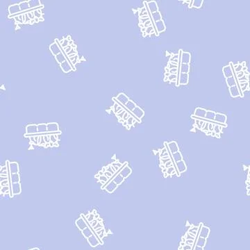 Broccoli seedlings line vector seamless pattern Stock Illustration