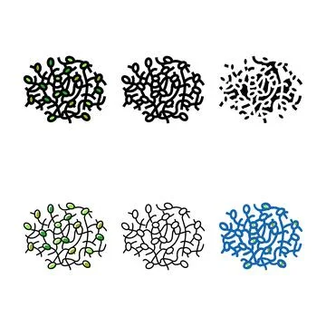 Broccoli seeds sprouting color icon multipack vector Stock Illustration