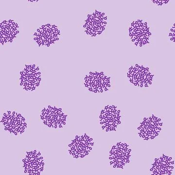 Broccoli seeds sprouting line seamless pattern Stock Illustration