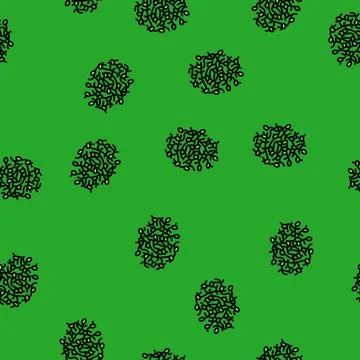 Broccoli seeds sprouting vector seamless pattern 스톡 일러스트