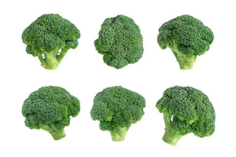 Broccoli set isolated on a white background. Fresh broccoli collection. Healt Stockfoto's