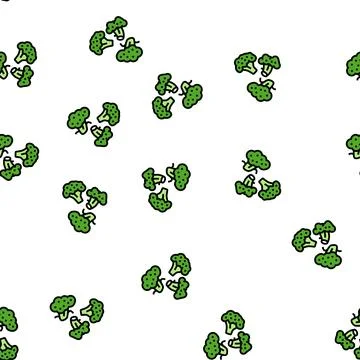 Broccoli slice food cut vector seamless pattern Stock Illustration