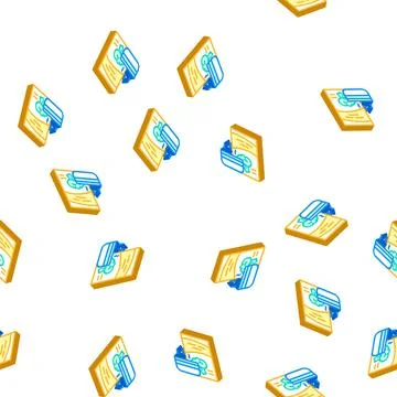 Broccoli soup isometric icon seamless pattern Stock Illustration