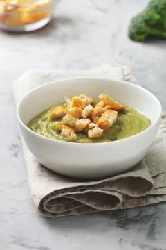 Broccoli soup puree Foto stock