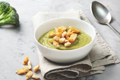Broccoli soup puree Stock Photos