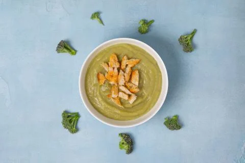 Broccoli soup puree Stock Photos