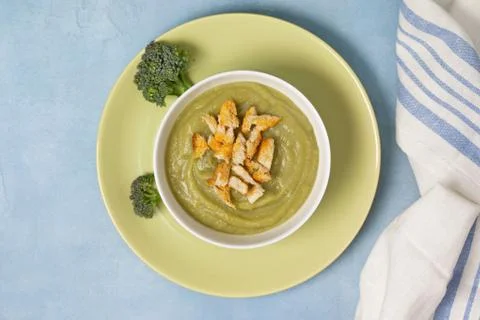 Broccoli soup puree Stock Photos