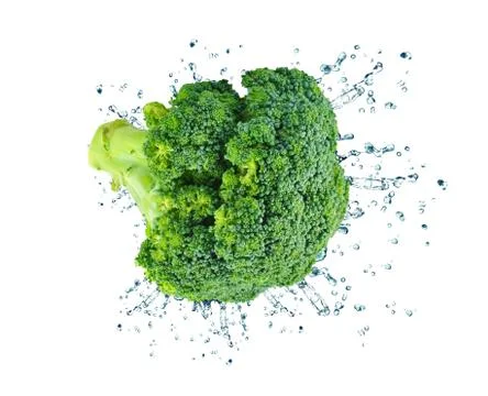 Broccoli splash Stock Photos