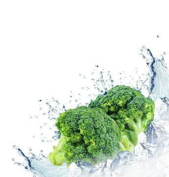 Broccoli splash Stock Photos