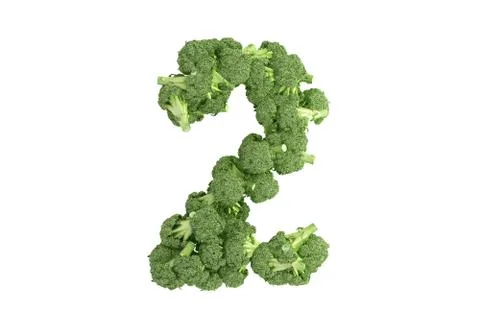 Broccoli symbol 2 on white background Stock Illustration
