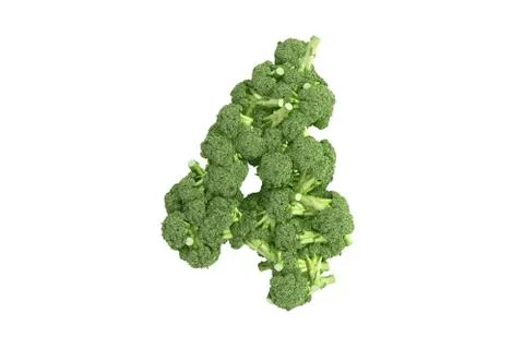 Broccoli symbol 4 on white background Illustrazione stock