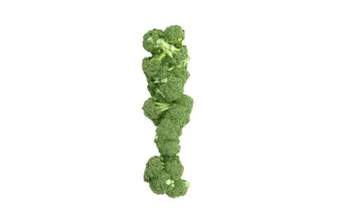 Broccoli symbol ! on white background Stock Illustration