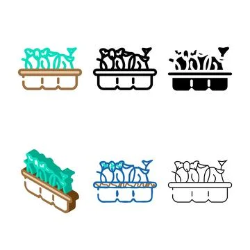 Broccoli variations seedlings color icon vector Stock Illustration