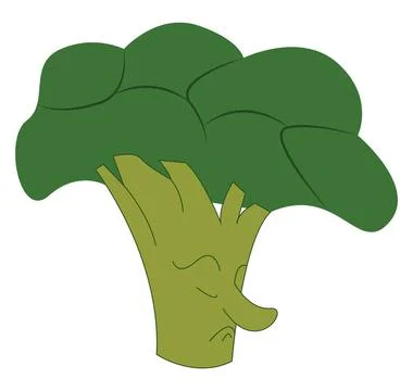 A broccoli vector color illustration. A broccoli shaped like a cloud with ... 스톡 사진