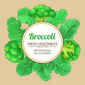 Broccoli vector frame Stock Illustration