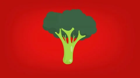 Broccoli  - Vector Graphics - Food Animation - red Stock Footage 61276863