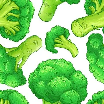 Broccoli vector pattern Stock Illustration