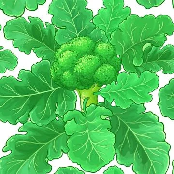 Broccoli vector pattern Illustrazione stock