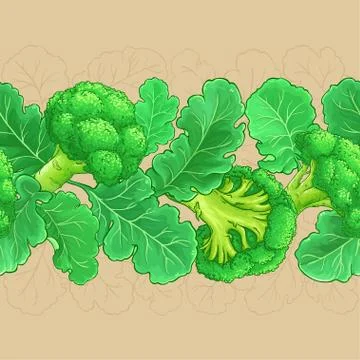 Broccoli vector pattern Stock Illustration