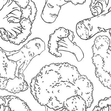 Broccoli vector pattern Stock Illustration