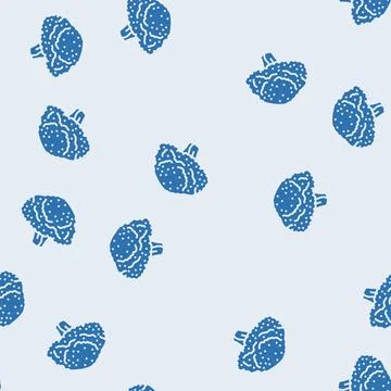 Broccoli vegan glyph seamless pattern Stock Illustration