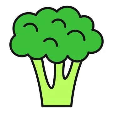 Broccoli vegetable flat cartoon icon illustration design Stock Illustration