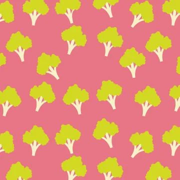 Broccoli vegetable food seamless pattern イラスト素材