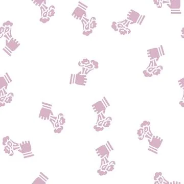 Broccoli vegetable glyph vector seamless pattern flat Stock Illustration
