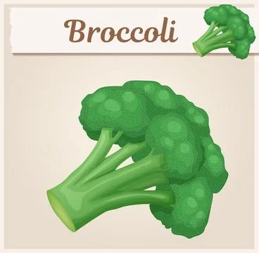 Broccoli vegetable icon. Cartoon vector illustration Stock Illustration
