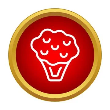 Broccoli vegetable icon in red gold emblem Illustrazione stock
