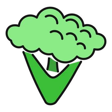 Broccoli vegetable icon symbolizing healthy fresh food Illustrazione stock