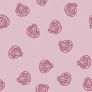Broccoli vegetable line seamless pattern 스톡 일러스트