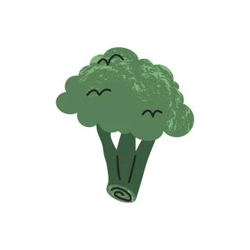 Broccoli vegetable textured flat illustration Stock Illustration