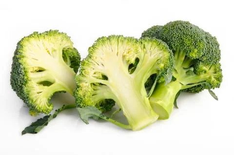 Broccoli vegetable on white background Stock Photos