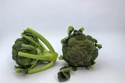 Broccoli vegetable on a white background. Stock Photos