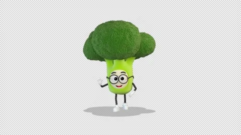 Broccoli walking and greeting one hand 库存影片 167911999