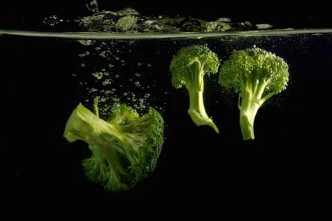 Broccoli in water Stock Photos