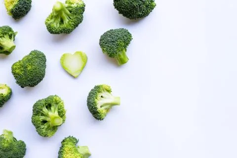 Broccoli on white background. Foto stock