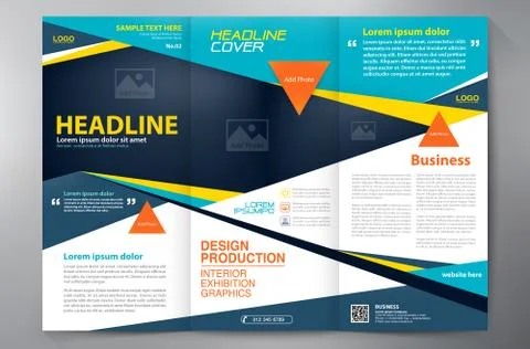 Brochure 3 fold flyer design a4 template. Stock Illustration