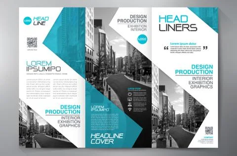 Brochure 3 fold flyer design a4 template. Stock Illustration