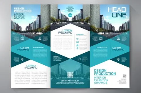Brochure 3 fold flyer design a4 template. Stock Illustration