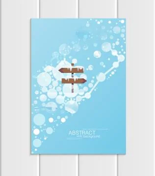 Brochure A5 or A4 format design Christmas template, abstract circles, winter Stock Illustration