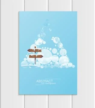 Brochure A5 or A4 format design Christmas template, abstract circles, winter Stock Illustration