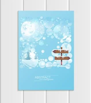 Brochure A5 or A4 format design Christmas template, abstract circles, winter Stock Illustration