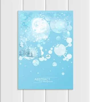 Brochure A5 or A4 format design Christmas template, abstract circles, winter Stock Illustration