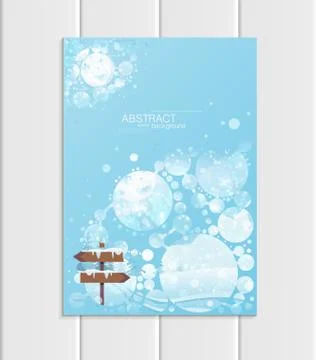 Brochure A5 or A4 format design Christmas template, abstract circles, winter Stock Illustration
