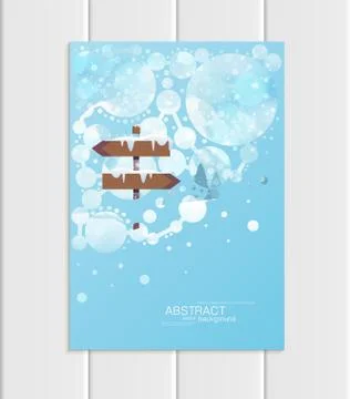 Brochure A5 or A4 format design Christmas template, abstract circles, winter Stock Illustration