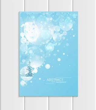 Brochure A5 or A4 format design Christmas template, abstract circles, winter Stock Illustration