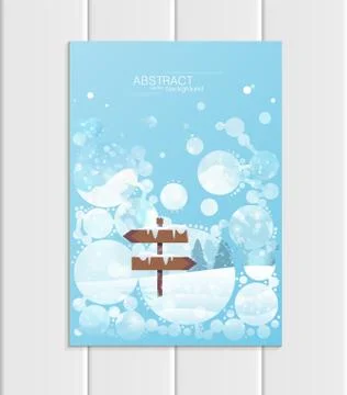 Brochure A5 or A4 format design Christmas template, abstract circles, winter Stock Illustration